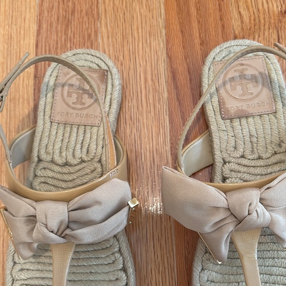 Tory Burch Penny Flat Bow Espadrille Thong Sandal - Picture 6 of 10